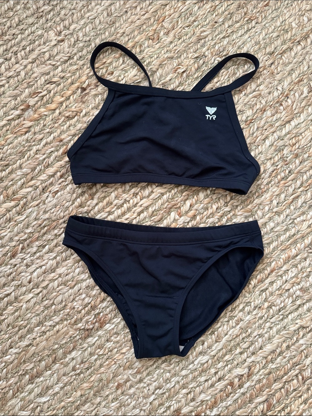 TYR Black Athletic Two-Piece Bikini Swim Set